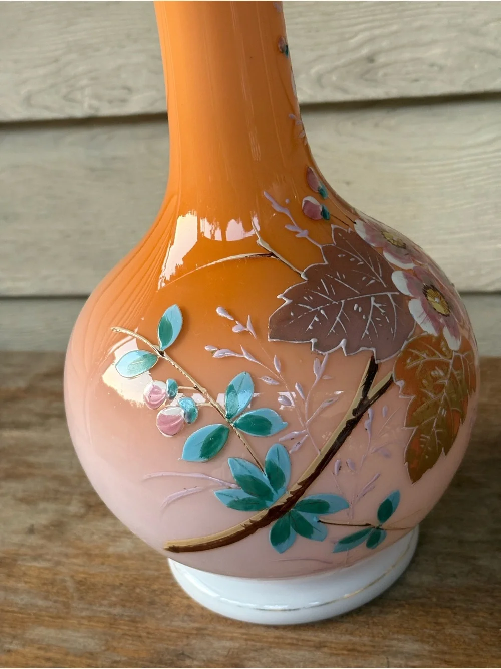 Antique 19th-century Harrach Czech (Bohemian) opaline vase